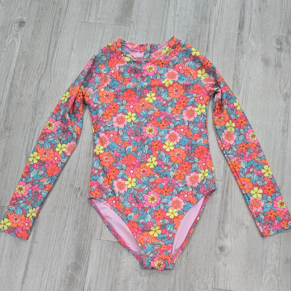 Cat & Jack Colorful Floral Kids Rashguard